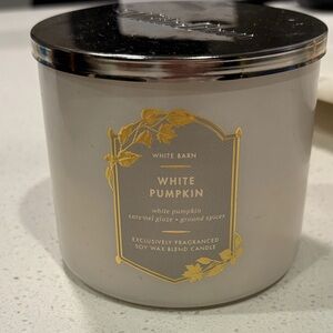 White pumpkin candle